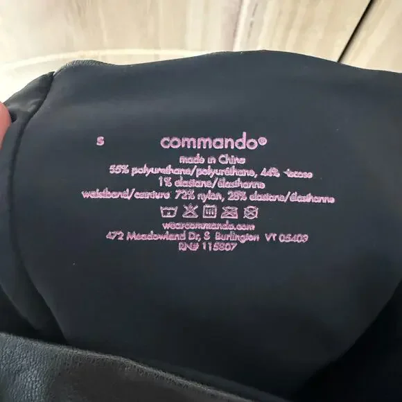 Commando Faux Leather Flare Pull On Leggings Black Size Small Revolve